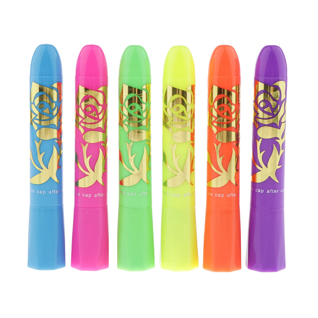 

Glow in Dark Face Paint Stick Body Paint Crayon Neon Face Drawing Makeup for Kids Party Stage Festival