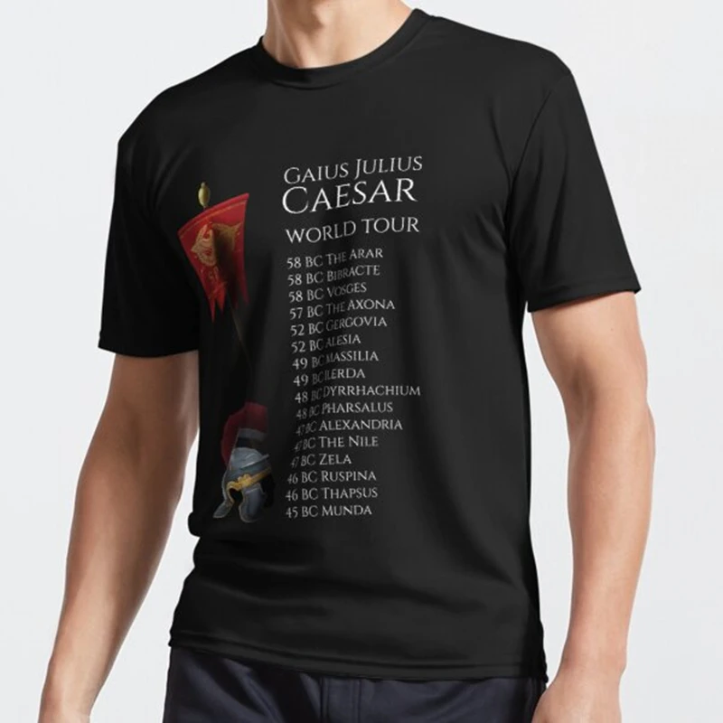 Gaius Julius Caesar World Tour Men T-Shirt Short Sleeve Casual 100% Cotton Shirts Harajuku Summer Tops Tees