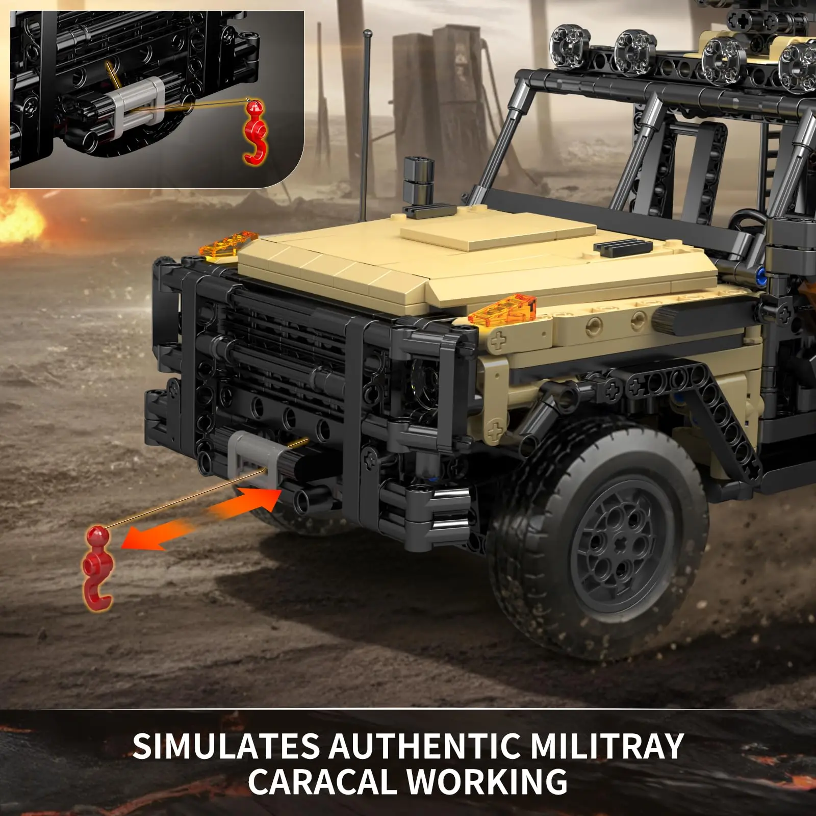 Mould King 20041/20042 Giocattoli per auto tecniche Il veicolo RC Caracal Building Blocks Assemblaggio Auto militare Mattoni Regalo di Natale per bambini