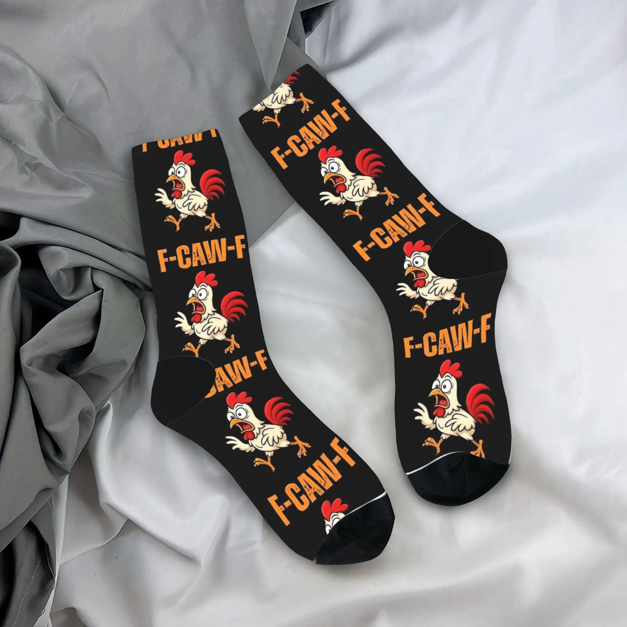 

Носки Funny Chicken F-Caw-F, осенние чулки, повседневные мужские мягкие носки с узором, уличные противоскользящие носки
