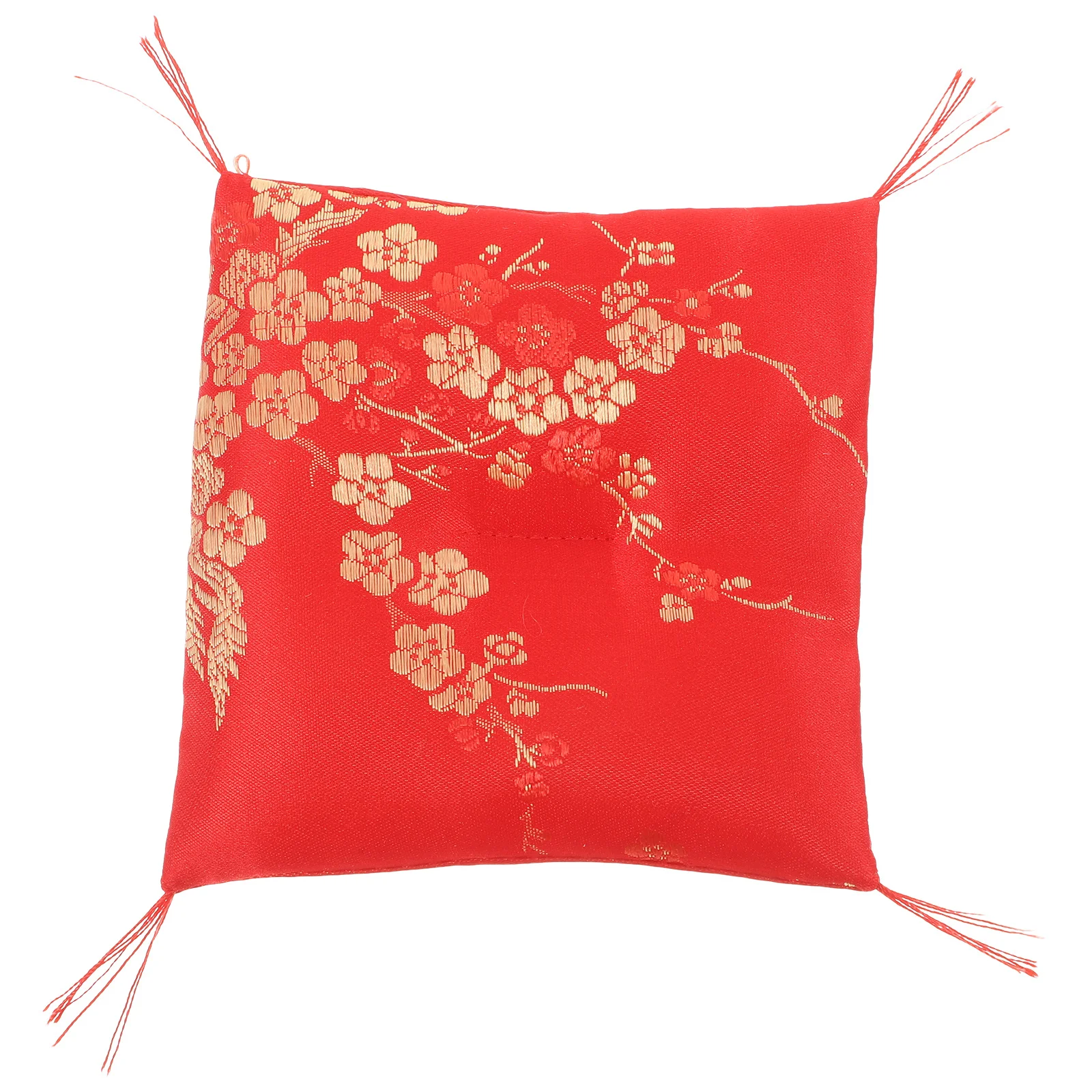 

Ceramic Fortune Cat Soft Cushion Square Floral Pattern Bottom Cushion Decorative Lucky Cat Base Pad Washable Home Decor Mat