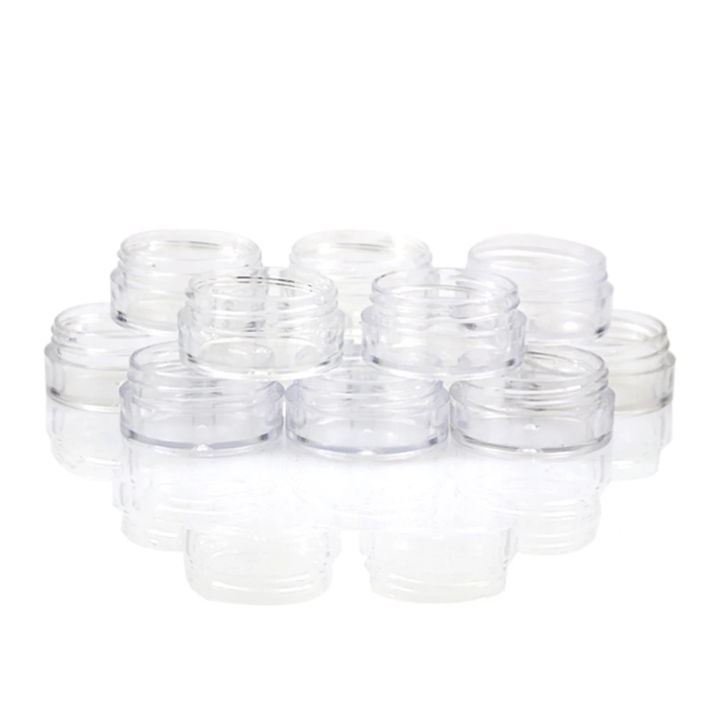 

50pcs Containers Empty 5G 5Ml Plastic Round Jars With Lids Black Hygienic Leakproof Travel Size For Lotions Creams