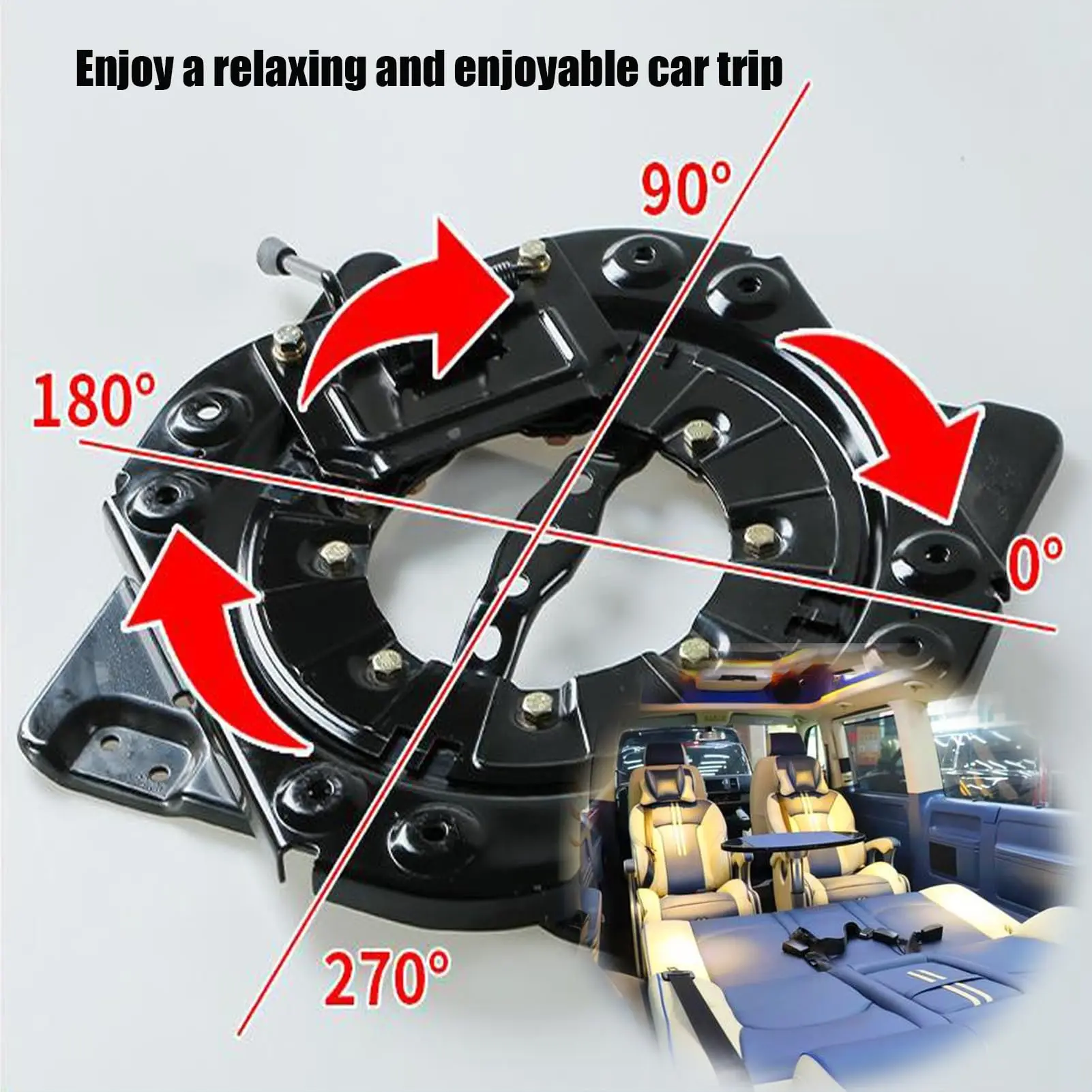 Assento de carro giratório resistente, assento de carro giratório 360, adequado para modificação diy do mecanismo de rotação do assento para rv e campista