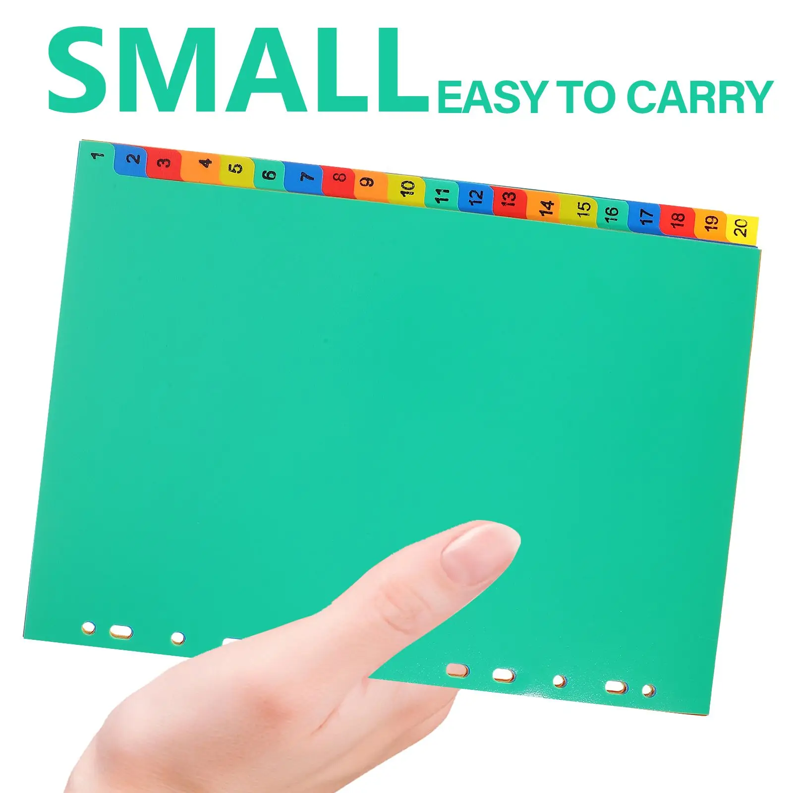 20 Pcs File Dividers A4 PP Binder Index Tabs Notebook Pages Office Supplies Plastic Loose LeafMarkers Folder Classification