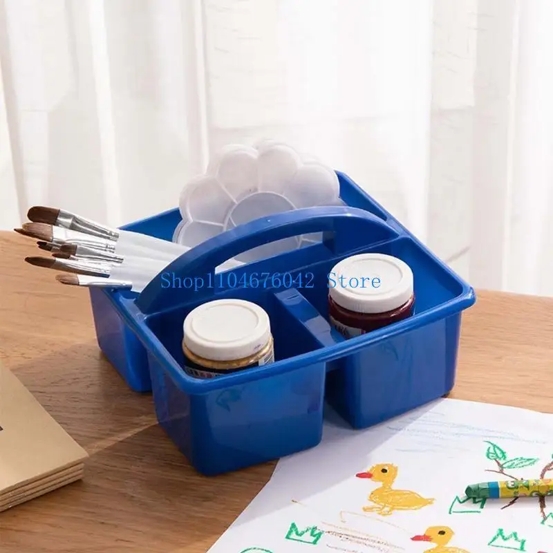 652F Divided Basket Bin Box Multiuse Kids Arts Crafts Basket 3 Compartments Caddies