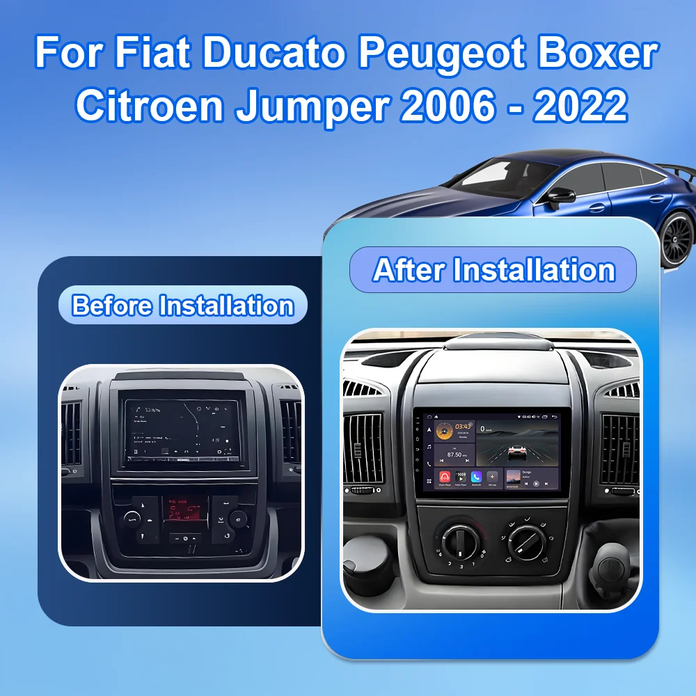 Android 16 For Fiat Ducato Peugeot Boxer Citroen Jumper 2006 - 2022 Car Radio Wireless Carplay Multimedia Android Auto 4G DVD BT