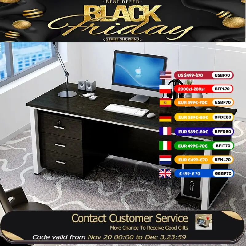 

Large Drawer Gaming Computer Table Organizer Wide Executive Storage Computer Desks Study Wooden Mesa Gamer Pra Pc Furniture