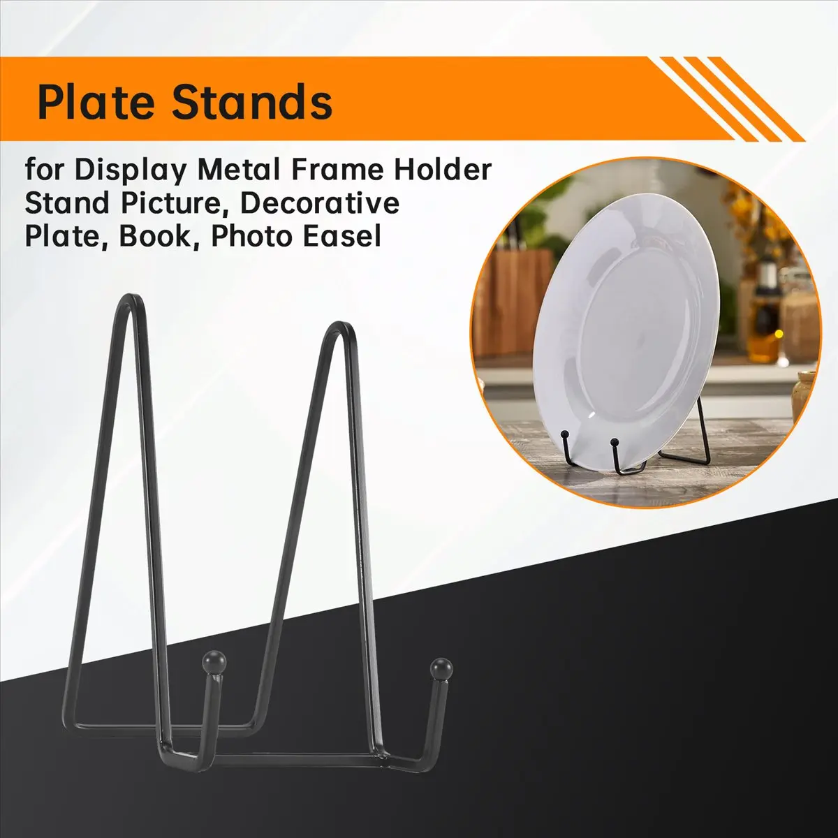 Oct Sale 6 Inch Plate Stands for Display Metal Frame Holder Stand Picture, Decorative Plate, Book, Photo Easel