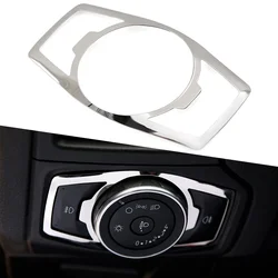 Stainless steel headlight switch cover stickers For Ford focus 3 MK3 MK4 KUGA Escape mustang 2015 Mondeo Fusion 2013-2016
