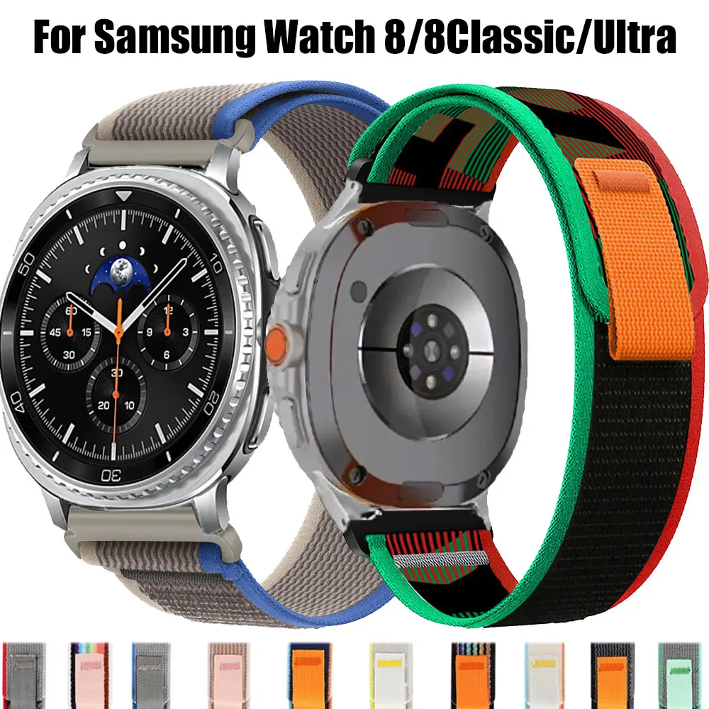 Nylon-Schlaufenarmband für Samsung Watch 8 40 44 mm 8Classic 46 mm Armband Smartwatch-Zubehör für Galaxy Watch Ultra 47 mm Correa