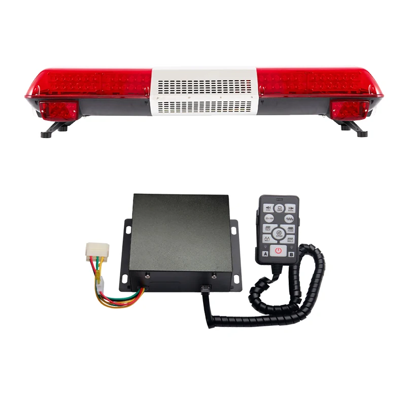 1200MMlightbar with speaker and siren ambulance light bar blue led warning lights red fire truck warning light bar