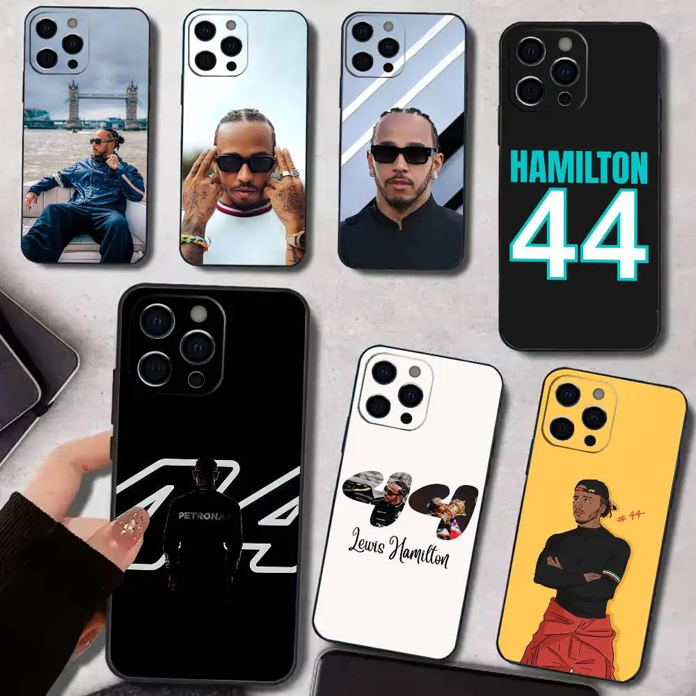 

44 L-Lewis H-Hamilton-S Phone Case Silicone Soft For IPhone 17 16 15 14 13 12 11 X XR Plus Pro Max Plus