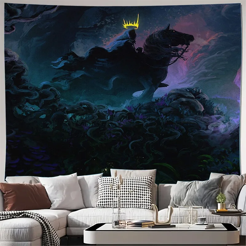 

Фэнтезийный лесной гобелен Темная академия Настенный готический декор Пейзаж Природа Перегородка для комнаты Фон Домашний декор