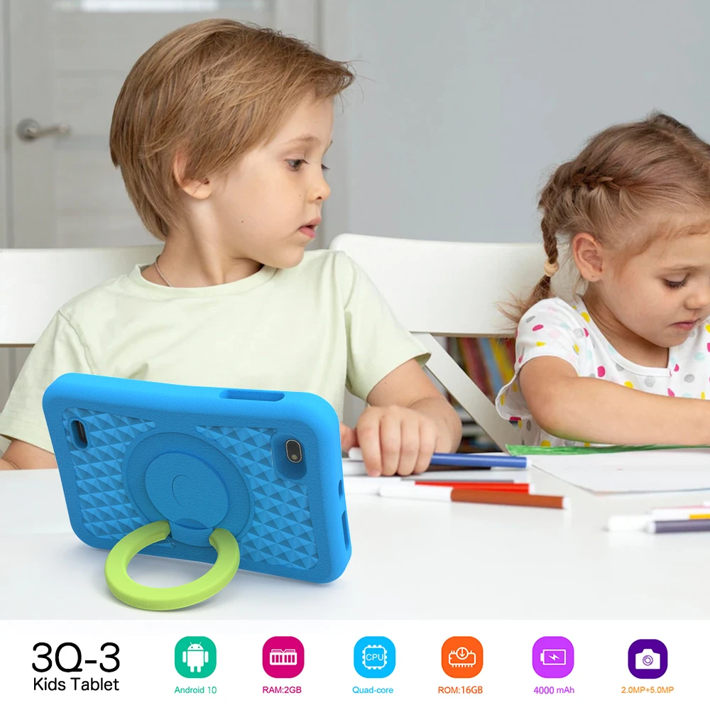 Tableta QPS de 8 pulgadas para niños, Tablet con Android 12, 2GB, 32GB, cuatro núcleos, WIFI, Google Play, funda a prueba de agua en hebreo, 4000mAH