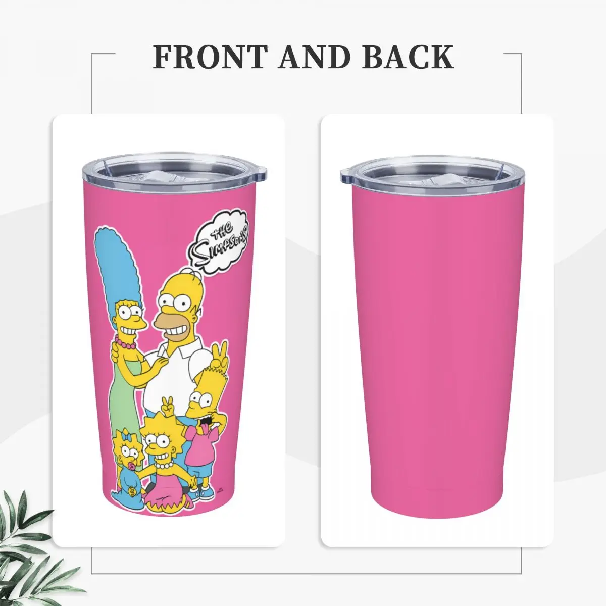 Stainless Steel Tumbler S-Simpsons Family Shot Thermal Cups Keep Heat Cold Drink Car Mugs Camping Custom DIY Water Bottle