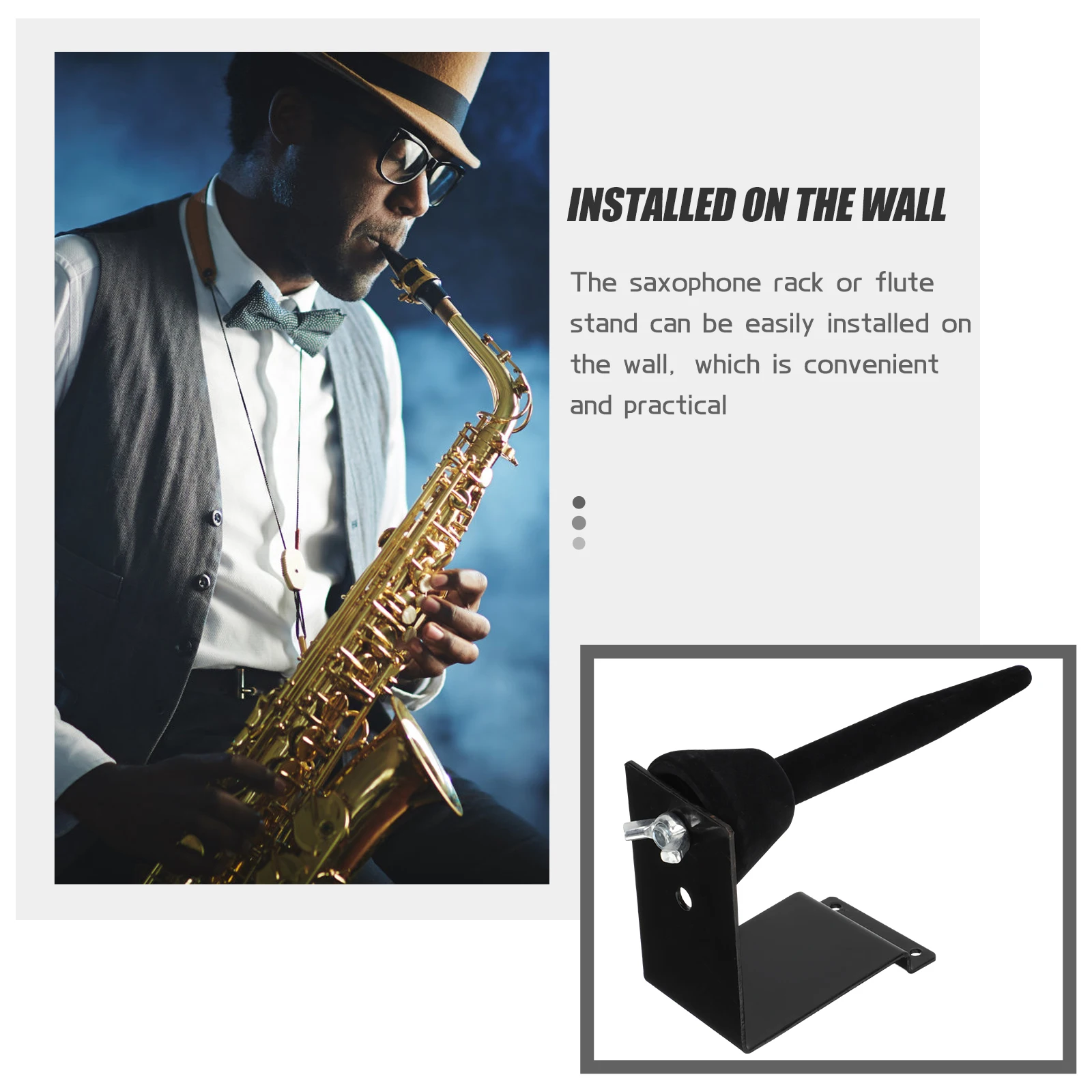 

Flute Saxophone Wall Holder Rack Mount Storage Stand Durable Iron Plastic Scratch-Free Easy Installation Home Music Room Studio