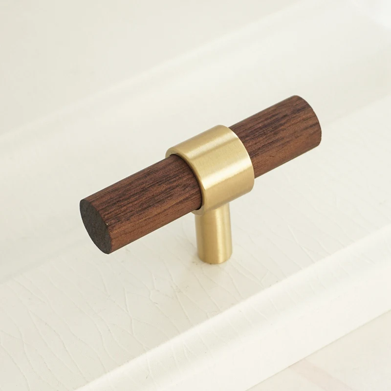 Walnut Kitchen Cabinet Knobs Wooden Drawer Dresser Cupboard Wardrobe Pulls -1Pack