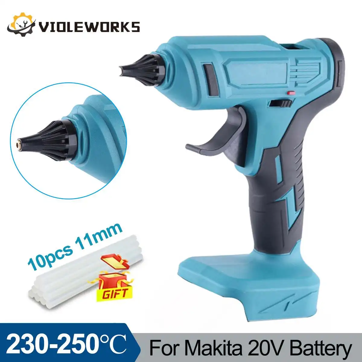 

Electric Hot Melt Glue Gun With 11mm Glue Sticks Household Heat Temperature Control DIY Crafts Arts Tool for Makita 20V Battery