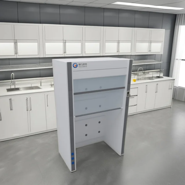 

Walk-in Fume Hood With Vertical Rising Sashes Laboratory Equipment Furniture Chemical Fumehood Cabinet