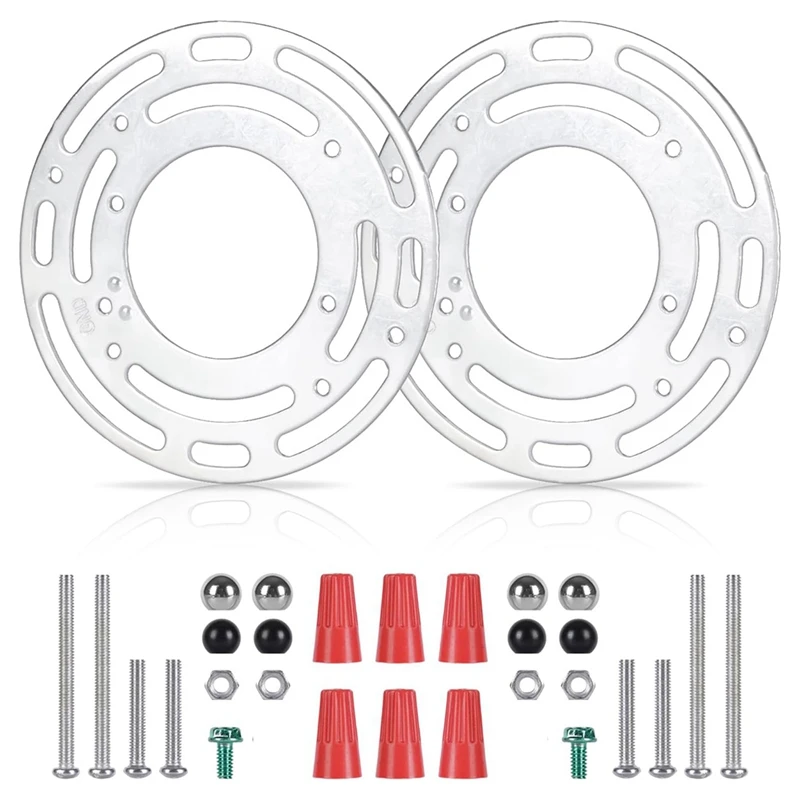 2-pack montagebeugels voor lichtarmatuur, montageplaat voor plafondlamp, montageblokken voor wandlamp met schroef en moeren, eenvoudig te installeren