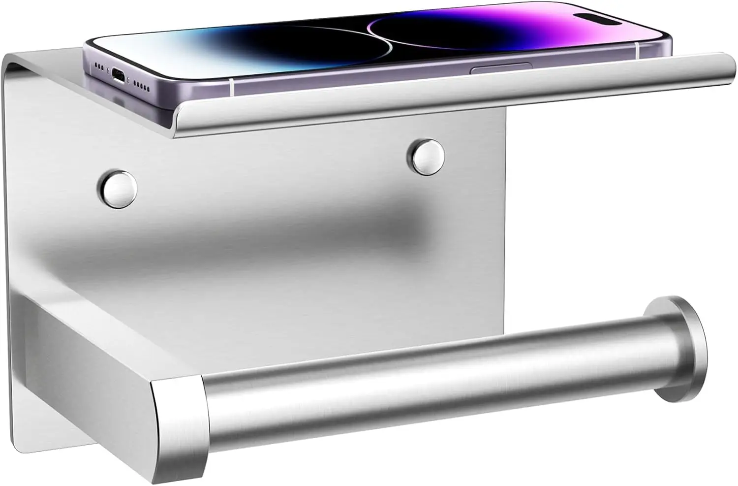 

Держатель для туалетной бумаги с полкой для телефона, клейкий или винтовой настенный держатель для рулона туалетной бумаги, нержавеющий