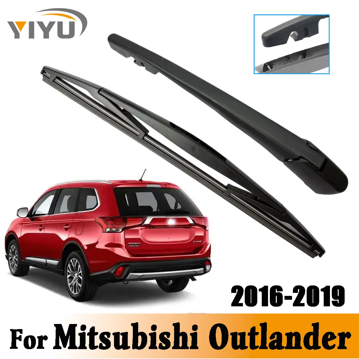 1/2 Stück Heckscheibenwischerblatt-Wischerarm-Set für Mitsubishi Outlander 2016–2019, Windschutzscheiben-Heckbürsten