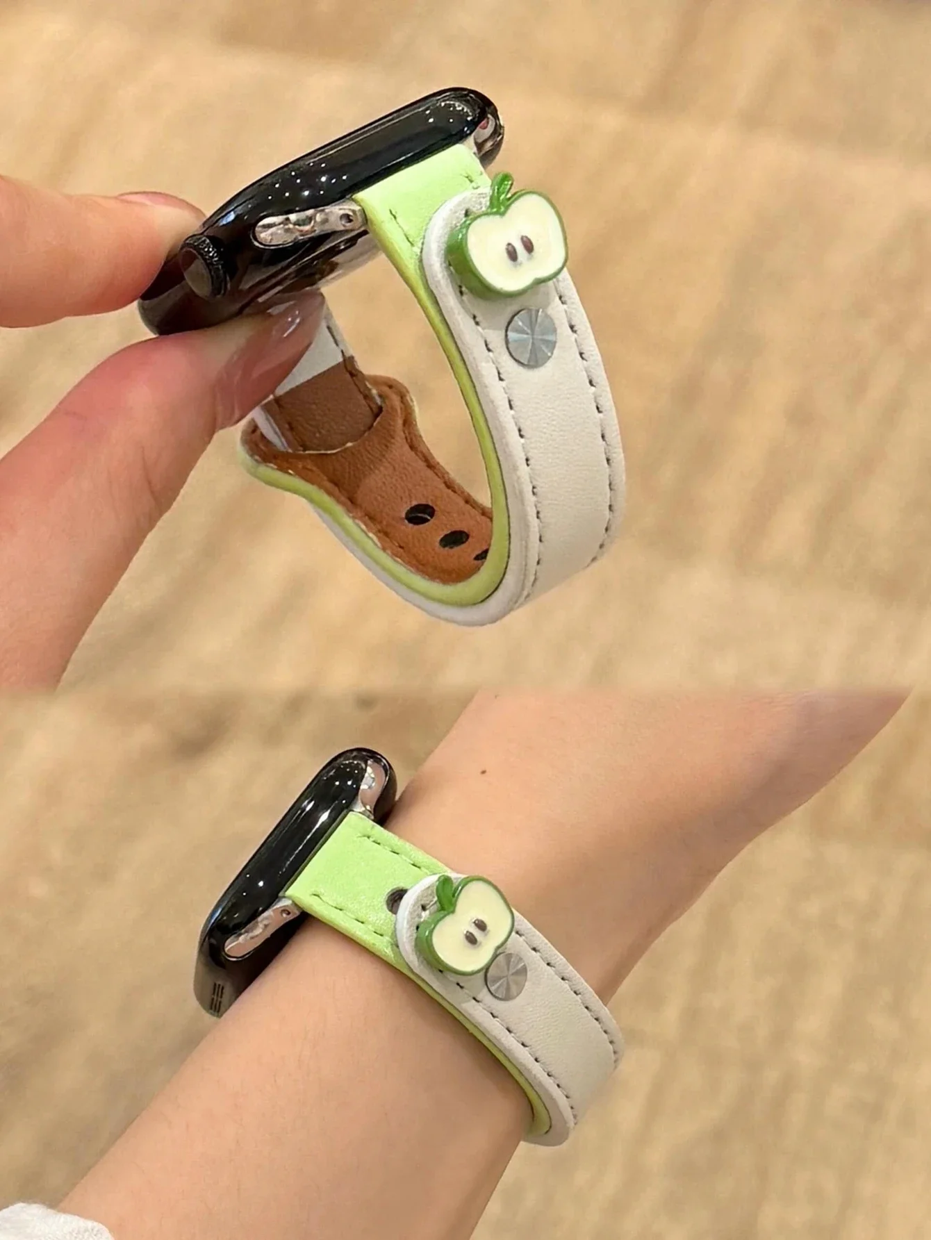 New Leather Loop Correa For Apple Watch Band Series 11/10/9/8/7/6/5/4/3/2 Cute 38mm 40mm 41mm 42mm 44mm 45mm 46mm 49mm Strap