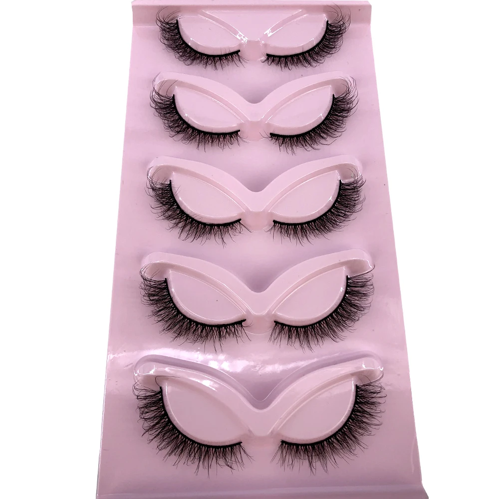 جديد القط رموش 5 أزواج ثلاثية الأبعاد رموش بالمنك الصناعي مجنح رقيق رموش اصطناعية لينة الطبيعية طويلة كامل قطاع لاش يشكلون