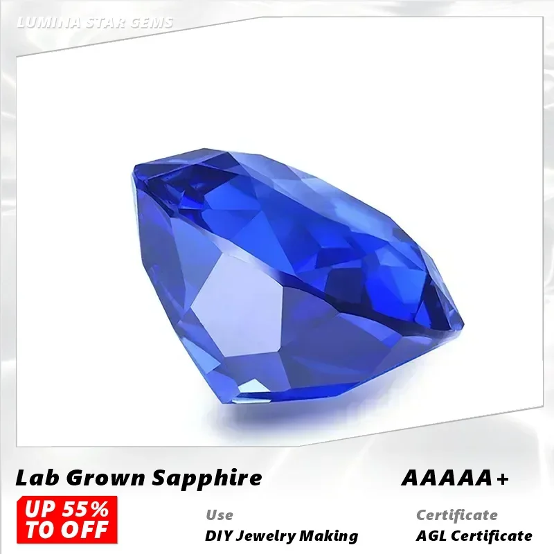 

L-Royal Blue Color Lab Grown Sapphire Round Shape Artificial Gemstone for Diy Jewelry Making Material Selectable AGL Certificate