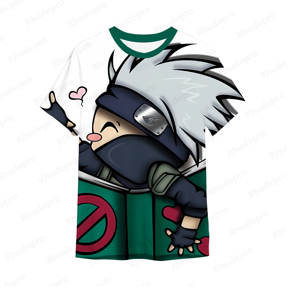 Harajuku Style Men's T-shirt Shirts Trend Naruto Fashion Kakaxi High Quality Streetwear Hip Hop Y2k Clothes Oversized Tops