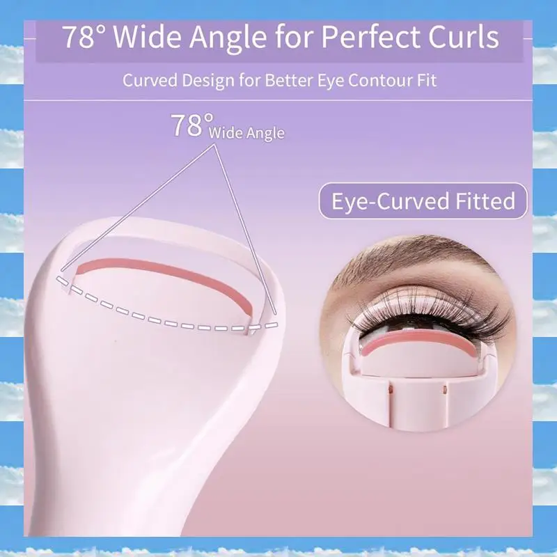 

A11I Rechargeable Electric Eyelash Curler With Dual-Arc Design, 3 Adjustable Temperature Settings, Safe Gentle Pink