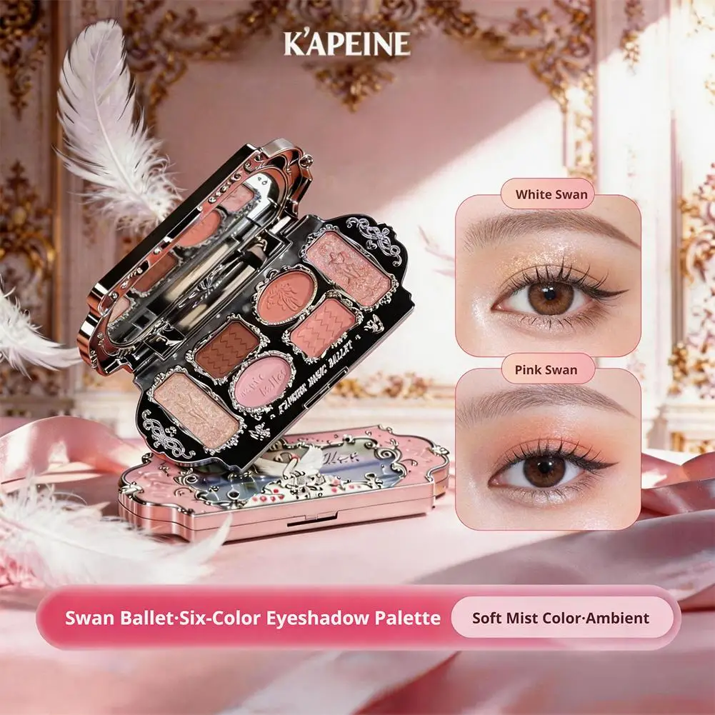 Paleta de sombras de ojos Dopamine de 6 colores, mate, portátil, para uso diario, maquillaje fácil, cosméticos ordinarios de larga duración, regalo para amigos