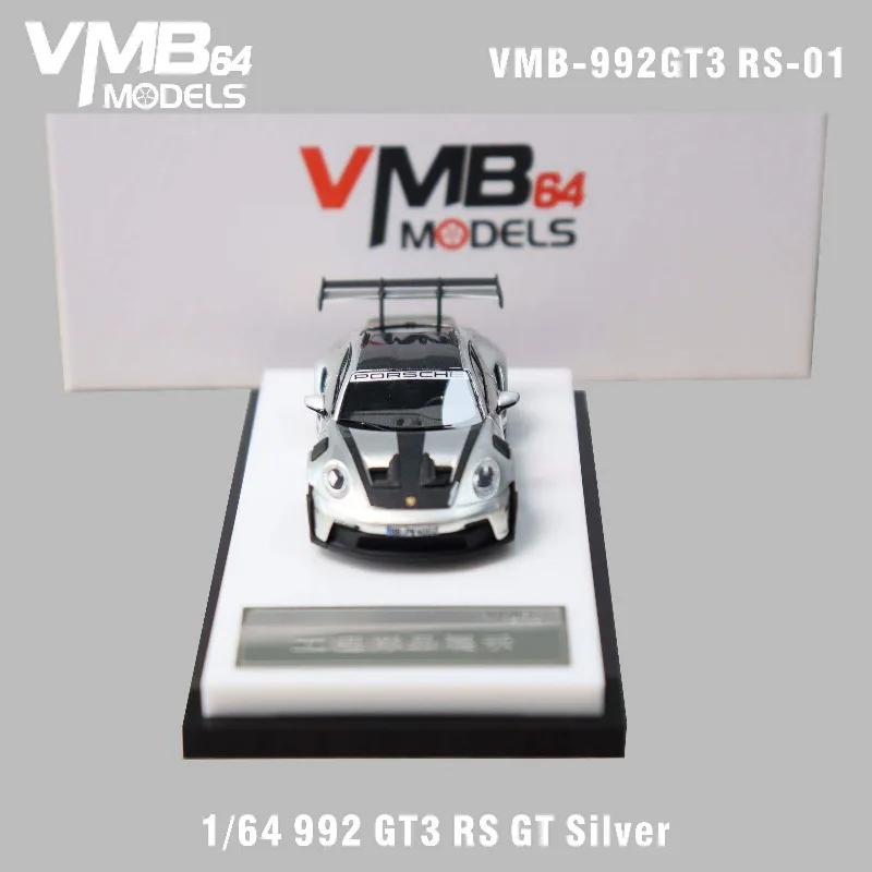 

VMB 1:64 911 992 GT3 RS GT Silver Die-Cast Resin Car Model, Boys' Holiday Gift Toy, Adult Collection Decoration Item.