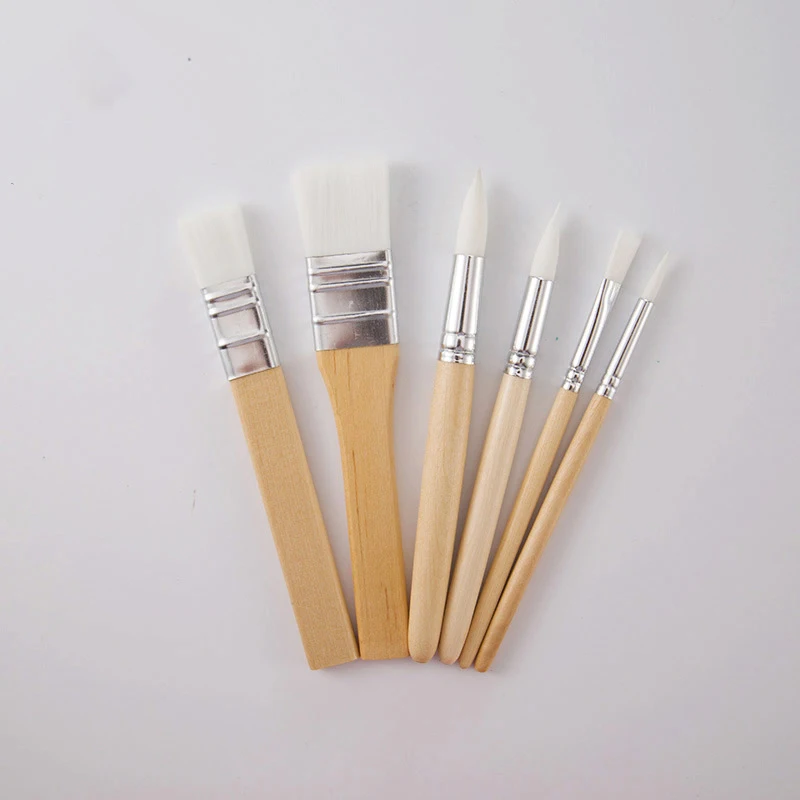 Military Model Color Pen Suit Dedusting Brush 6 Pcs/set Watercolor Acrylic Paint Painting