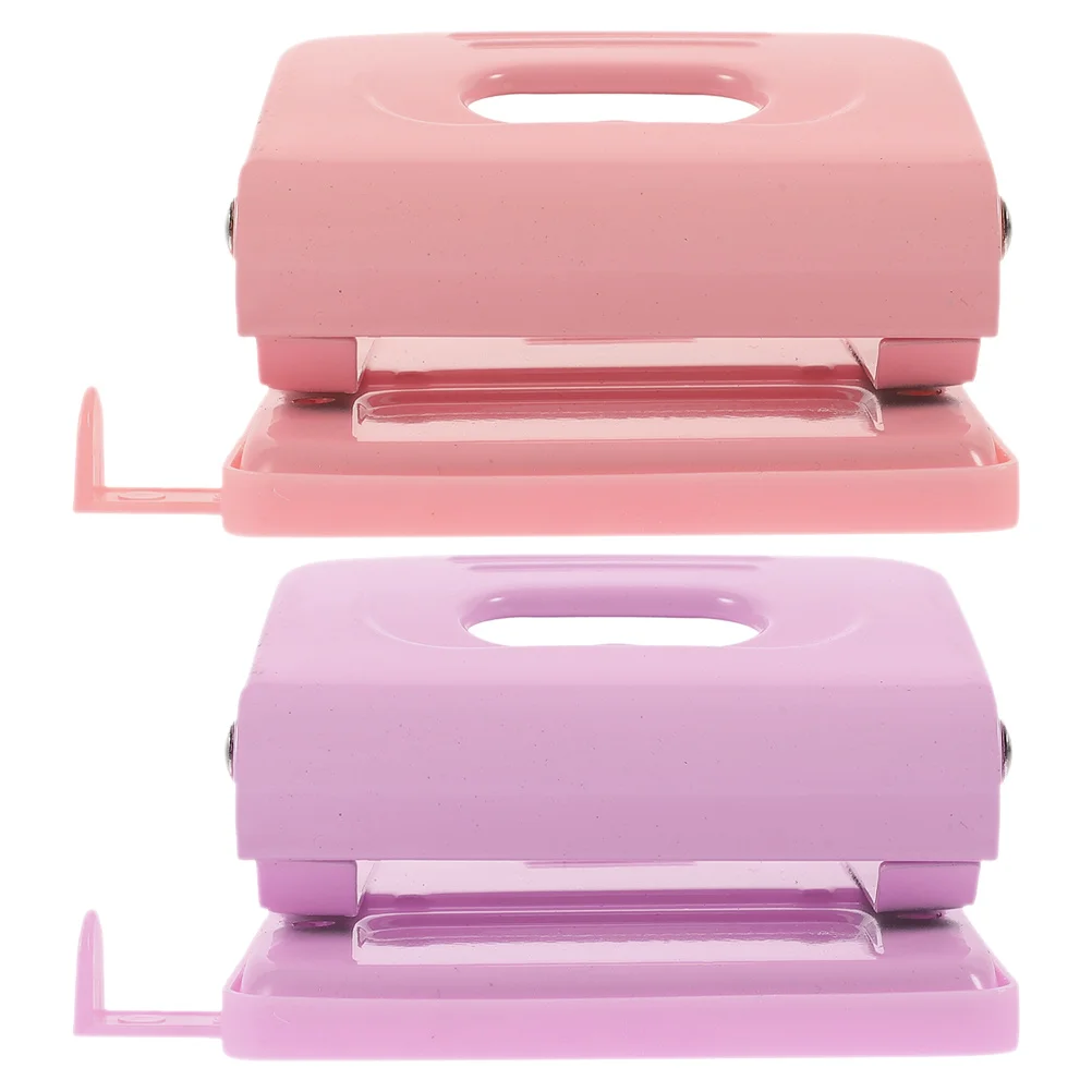 2pcs Hole Puncher For Paper Adjustable Two Hole Punch Manual Loose Leaf Puncher Desktop 2-Hole Tool Office Supply Craft Paper