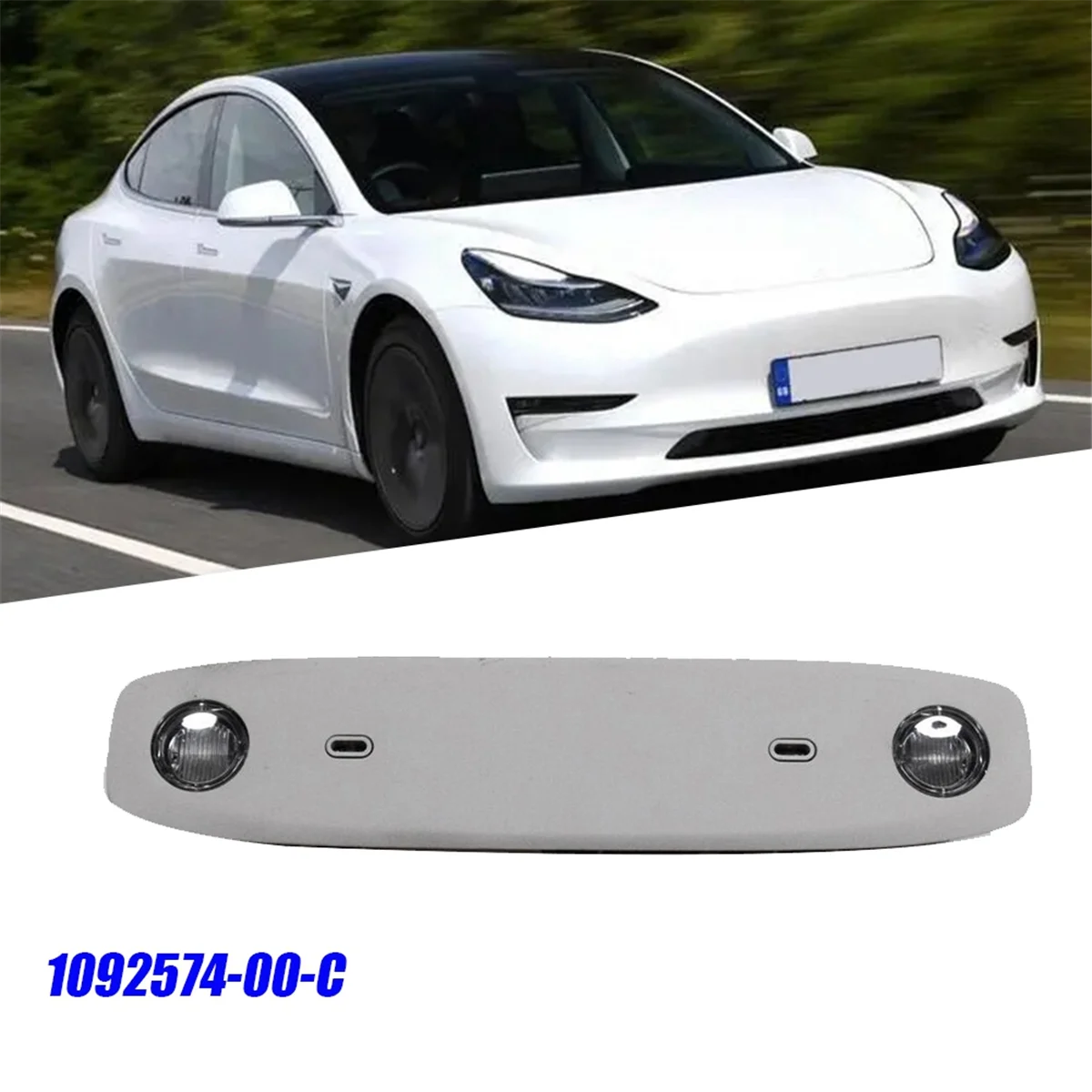 Car Rear Roof Reading Lights Interior Lighting 1092574-00-C for Tesla Model 3 2020-2023 Overhead Lighting Lamps