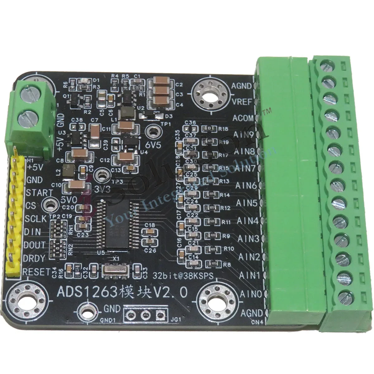 

ADS1263 module 10 channel 32-bit 38K precision low-speed ADC data acquisition analog-to-digital converter module