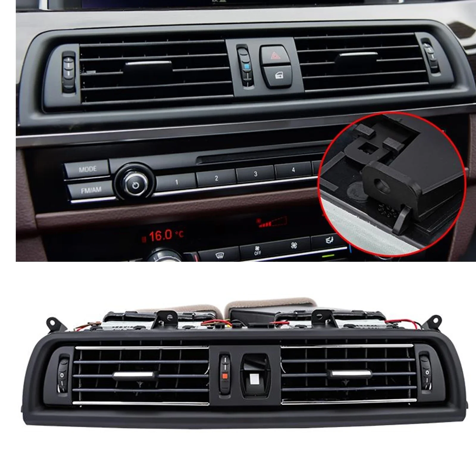 

New！ Car Front Center A/C Conditioning Air Vent Outlet Assembly For BMW 5 Series F10 F11 F18 520i 523i 525i 528i 535i 550i 2010-