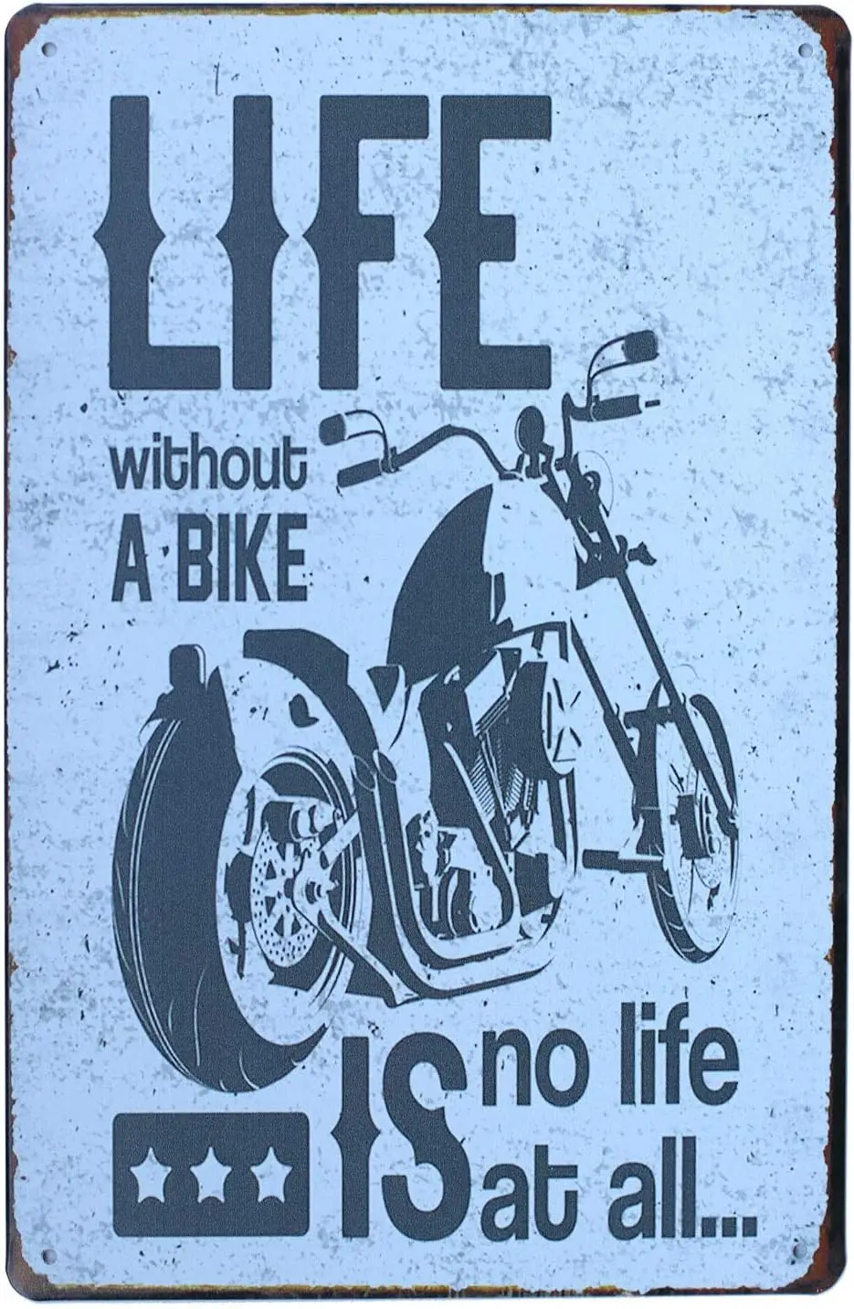 SUMIK Retro Metal Tin Sign Life Without A Bike is not Life Motorcycles Art Poster Vintage Plaque for Garage Home Wall Decor--Tin