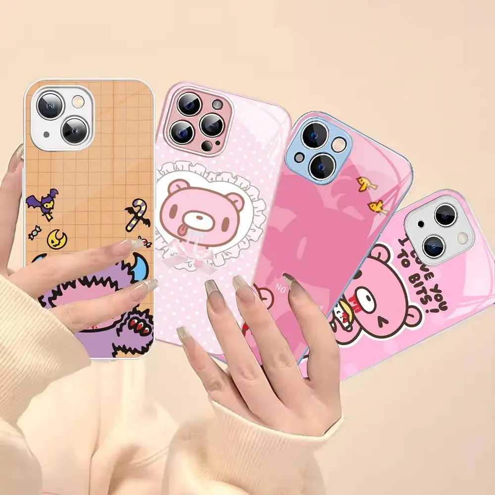 

Cartoon G-gloomy Bear Tempered Glass For Iphone 14 13 12 11 Pro Mini XS MAX 14Plus X XS XR Fundas