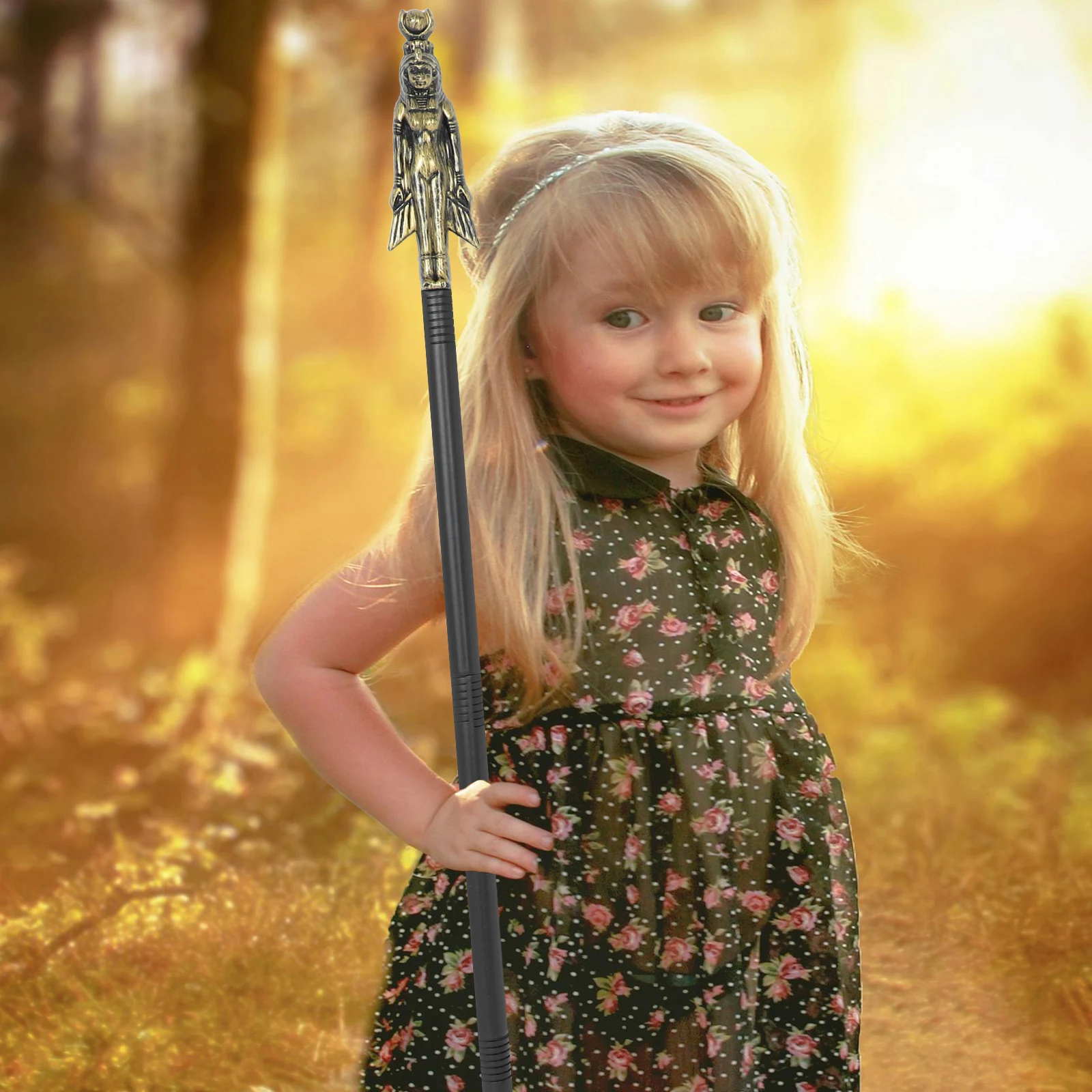 

Halloween Scepter Wand Prop Egyptian Staff Costume Accessory Lightweight Comfortable Smooth Surface Cosplay Party Roleplay Event