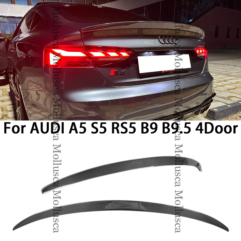 For AUDI A5 S5 RS5 B9 4Door Sportback S Style Carbon fiber Rear Spoiler Trunk wing 2016-2023 FRP honeycomb Forged 