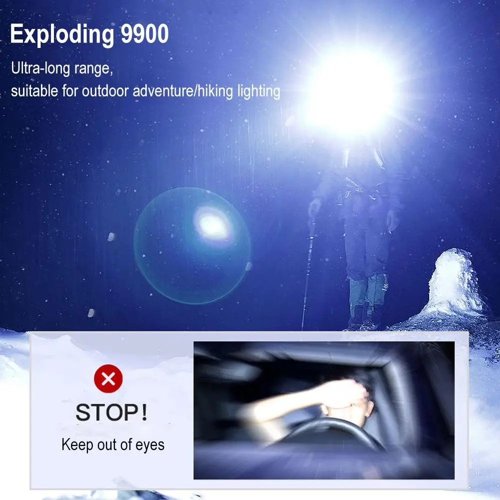 Strong Headlight  Rechargeable Ultra Bright  Long Range Outdoor  Headworn  Minelight Field Lighting  Night Five Headlights