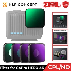K&F CONCEPT Action Camera Filter Set for GoPro HERO 4K Multi-Coated HD CPL ND4 ND8 ND16 Circular Polarizing Drone Lenses Filters