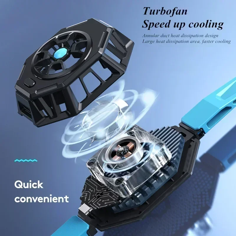 P50 Mobile Phone/Tablet Universal Semiconductor Back-clip Cooling Fan Radiator W/ RGB Colorful for PUBG 5V1.2A Game Cooler Parts