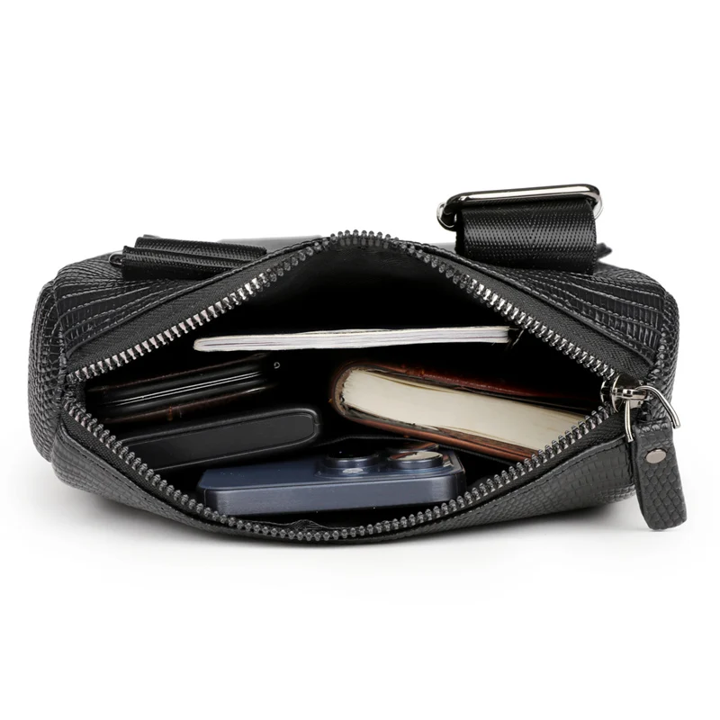 2025 جديد فاخر الرجال التمساح طباعة حقيبة كتف جلدية حقائب الذكور موضة حقيبة كروسبودي الصبي العلامة التجارية حقيبة ساع