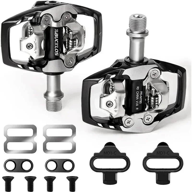 BUCKLOS MTB Bike Clipless Pedals for Shimano SPD System Self-locking Bicycle Pedal SPD Compatible Pedals Mountain Bike Parts