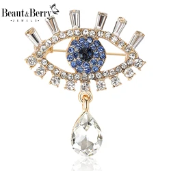 Beaut&Berry Creative Fashion Alloy Inlaid with Rhinestone Devil Eyes Brooch Women's Corsage Pin Accessories Gift