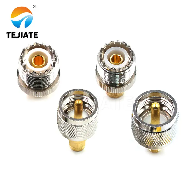1PCS SMA-UHF female and male to male RF coaxial adapters for testing all copper connectors of SMA to UHF interphones