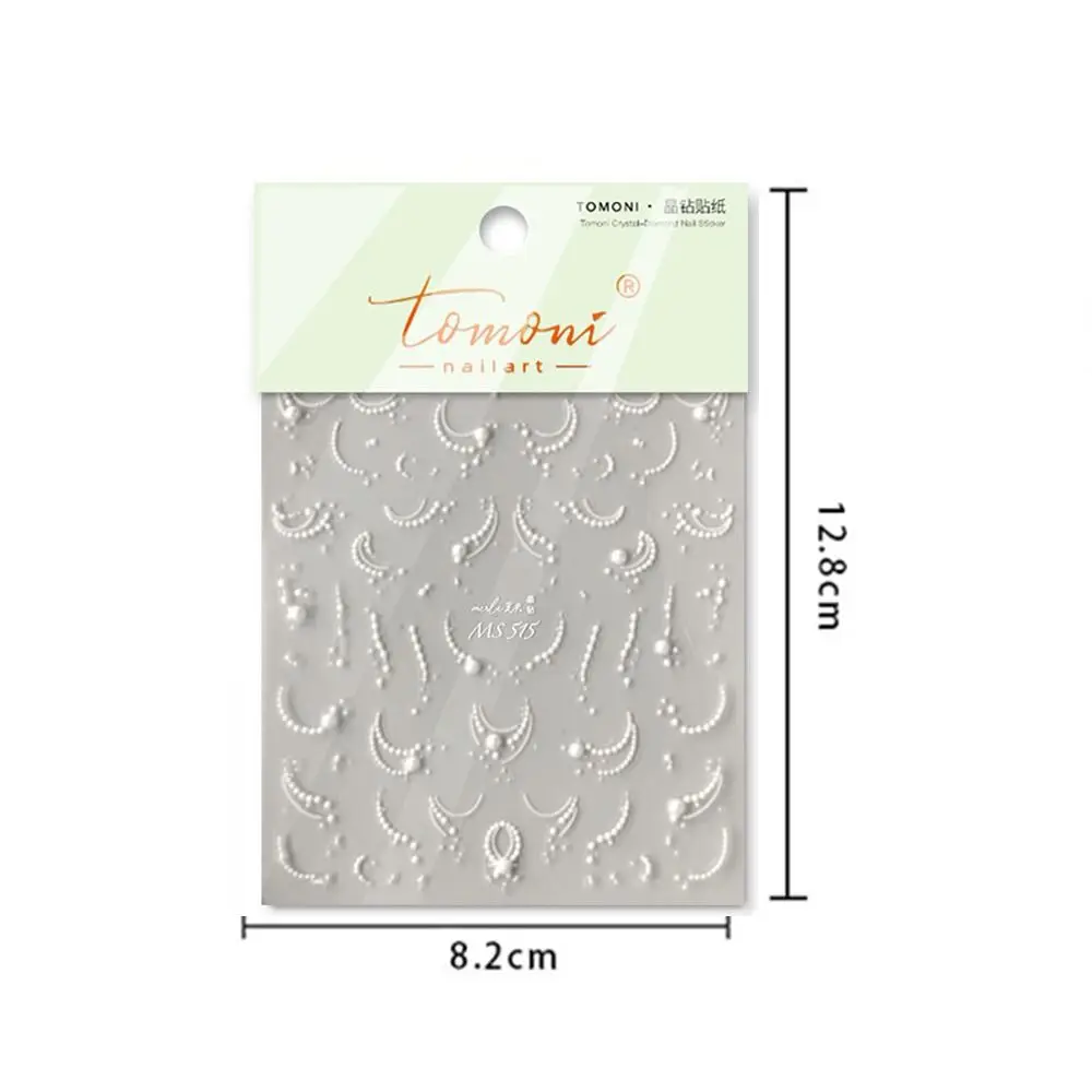 Nowe naklejki na paznokcie 3D z francuskimi tipami, perłowe linie, samoprzylepne slidery, ozdoby do paznokci, dekoracje DIY